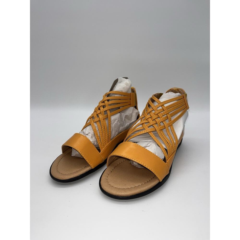 WOMEN'S SANDALS COMFORTVIEW ZIP UP ORANGE FLATS SIZE 8M